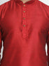 Men's Maroon Cotton Silk Blend Kurta and Pyjama Set