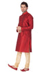 Men's Maroon Cotton Silk Blend Kurta and Pyjama Set