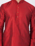 Men's Maroon Cotton Silk Blend Kurta, Pyjama & Dupatta Set