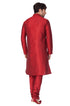 Men's Maroon Cotton Silk Blend Kurta and Pyjama Set