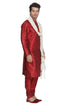 Men's Maroon Cotton Silk Blend Kurta, Pyjama & Dupatta Set