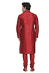Men's Maroon Cotton Silk Blend Kurta, Pyjama & Dupatta Set