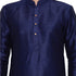 Men's Dark Blue Cotton Silk Blend Kurta and Pyjama Set