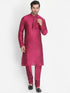 Men's Purple Cotton Silk Blend Kurta and Pyjama Set