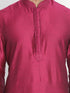 Men's Purple Cotton Silk Blend Kurta and Pyjama Set