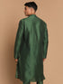 Men's Green Cotton Silk Blend Kurta