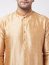 Men's Rose Gold And Black Silk Blend Kurta And Dhoti Set