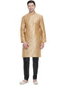 Men's Gold Cotton Silk Blend Kurta and Pyjama Set