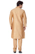 Men's Gold Cotton Silk Blend Kurta and Pyjama Set