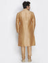 Men's Gold Cotton Silk Blend Kurta, Pyjama & Dupatta Set