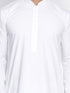 Men's White Cotton Kurta, Pyjama & Dupatta Set
