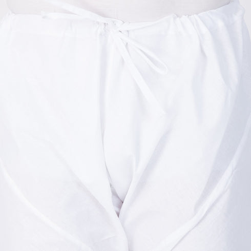 Men's White Cotton Kurta and Pyjama Set
