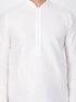 Men's White Cotton Silk Blend Kurta and Dhoti Pant Set