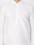 Men's White Cotton Silk Blend Kurta and Dhoti Pant Set