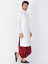 Men's White Cotton Silk Blend Kurta and Dhoti Pant Set