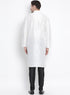 Men's White Cotton Silk Blend Kurta and Pyjama Set