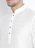 Men's White Cotton Silk Blend Kurta and Pyjama Set