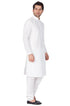 Men's White Cotton Silk Blend Kurta and Pyjama Set