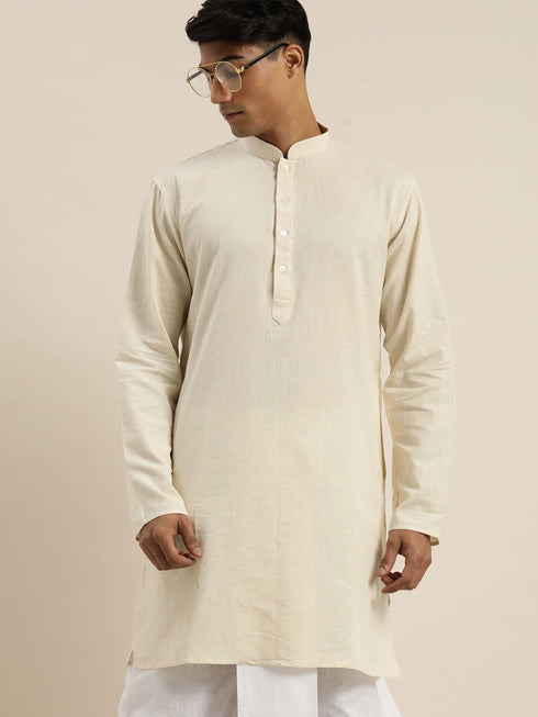 Men's Cream Pure Cotton Kurta