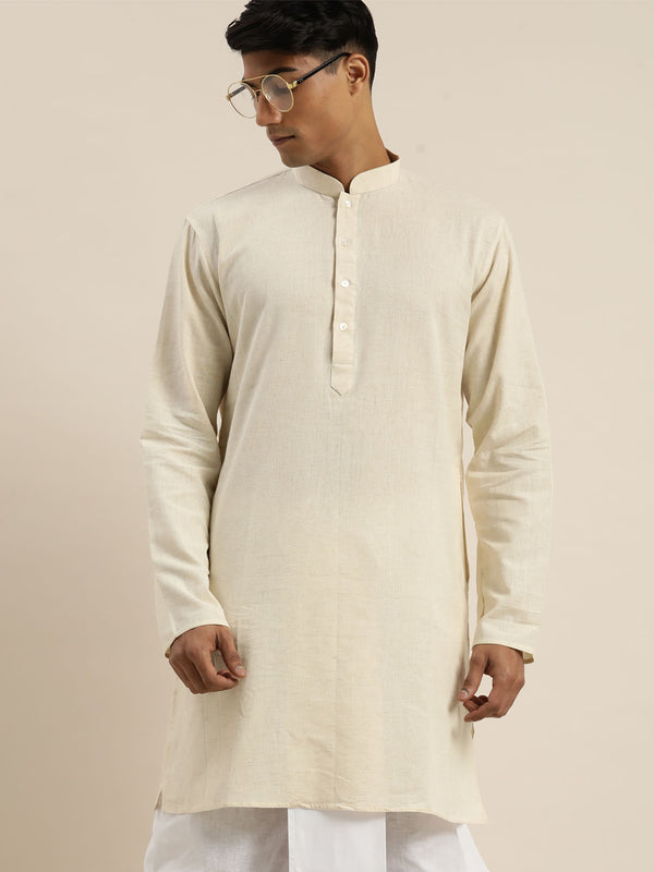 Men's Cream Pure Cotton Kurta