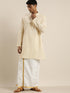 Men Cream Pure Cotton Kurta With Mundu