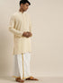 Men Cream Pure Cotton Kurta With Mundu