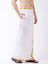 Men's White And Gold Dhoti/Mundu/Vesty