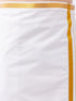 Men's White And Gold Dhoti/Mundu/Vesty