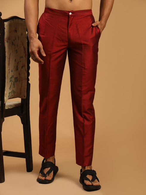Men's Maroon Cotton Pant Style Pyjama