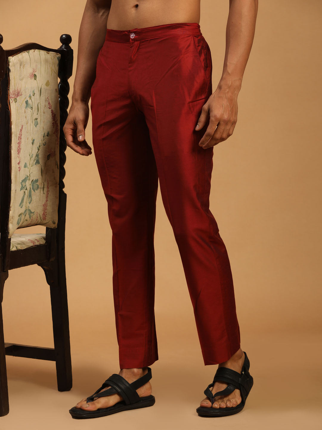 Men's Maroon Cotton Pant Style Pyjama