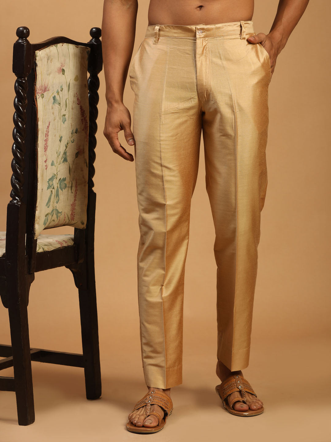Men's Rose Gold Cotton Pant Style Pyjama