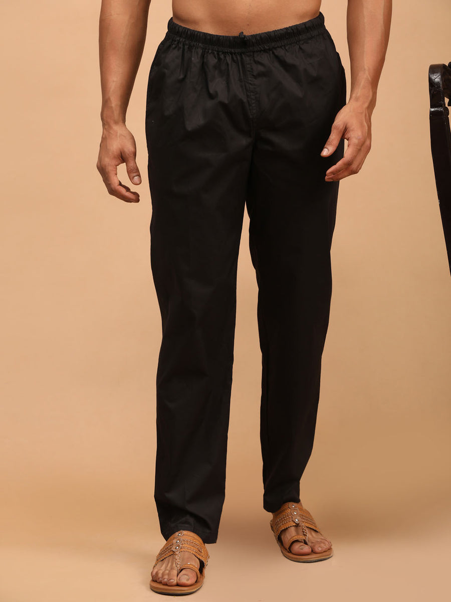 Men's Black Cotton Pant Style Pyjama – vastramay