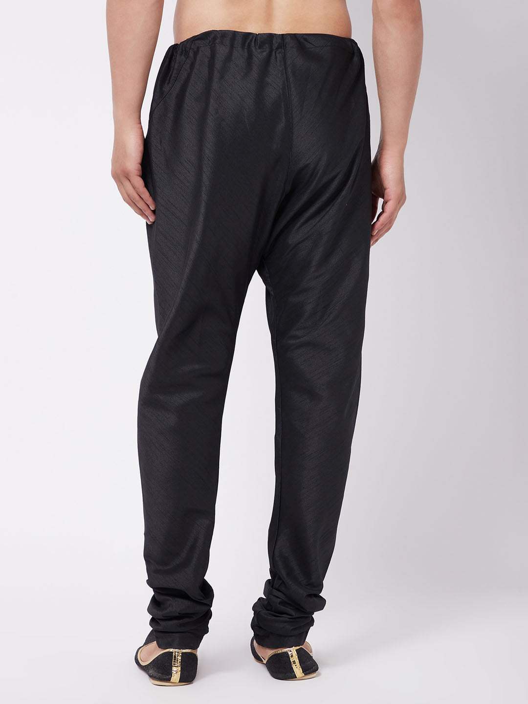Men's Black Silk Blend Pyjama