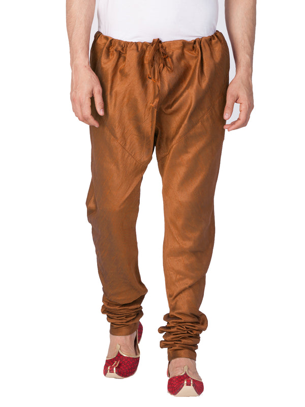 VASTRAMAY Men's Coffee Cotton Silk Blend Pyjama