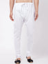 Men White Solid Pure Cotton Relaxed-Fit Pyjama