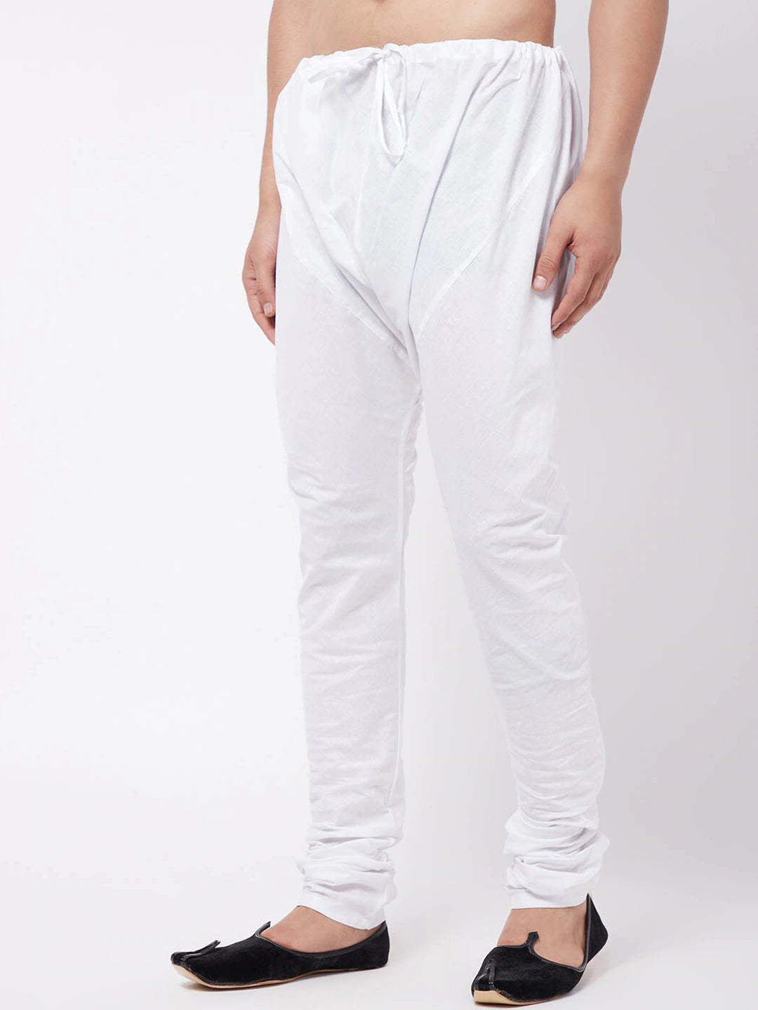 Men White Solid Pure Cotton Relaxed-Fit Pyjama
