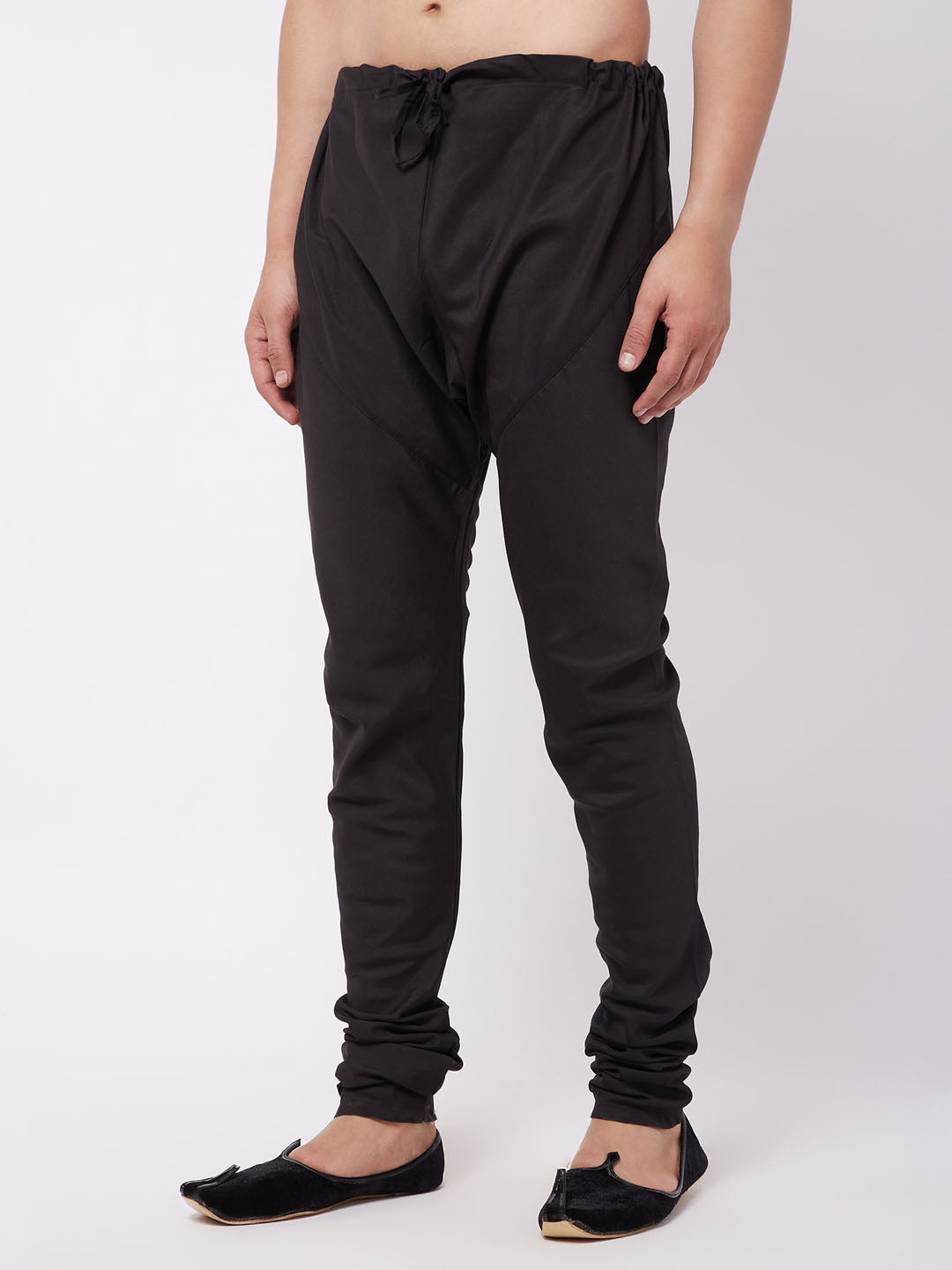 VASTRAMAY Men's Black Cotton Blend Pyjama