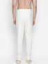 Men's White Cotton Silk Blend Pyjama