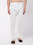 VASTRAMAY Men's White Solid Relaxed-Fit Churidar