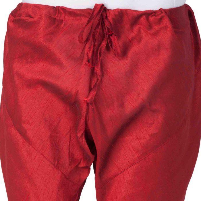 Men's Maroon Cotton Silk Blend Pyjama