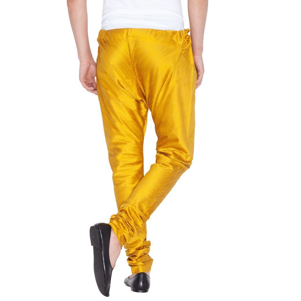 Men's Yellow Cotton Silk Blend Pyjama