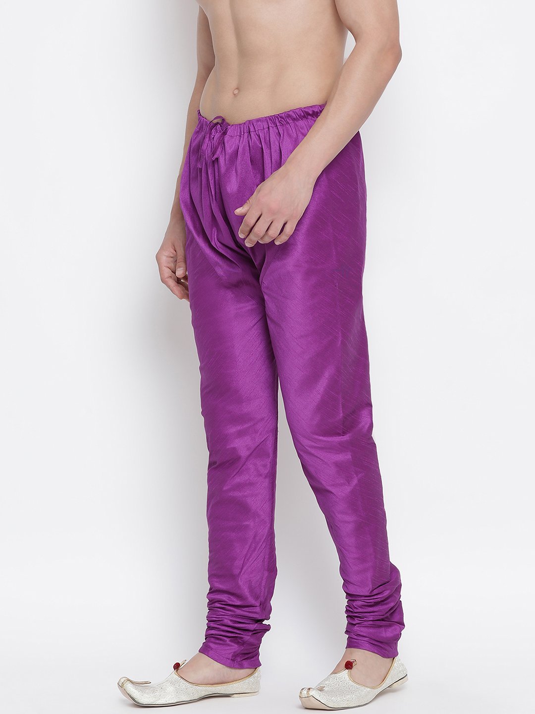 Men's Purple Cotton Silk Blend Pyjama