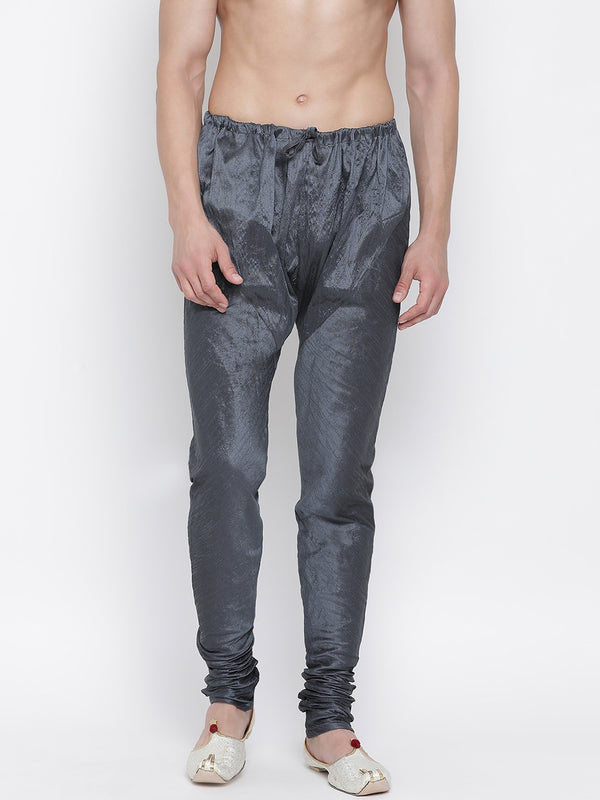 VASTRAMAY Men's Grey Solid Churidar