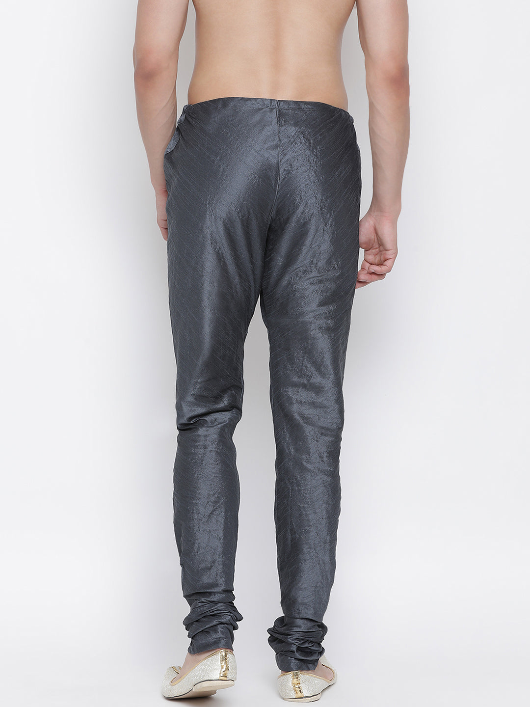 VASTRAMAY Men's Grey Solid Churidar