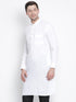 Men's White Cotton Blend Pathani Kurta