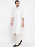 Men's Cream Cotton Blend Pathani Suit Set
