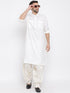 Men's Cream Cotton Blend Pathani Suit Set