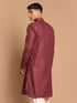 Men's Purple Cotton Blend Pathani Style Kurta