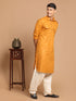 Rust Brown & Cream Pathani Kurta With Patiala