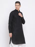 Men's Black Cotton Linen Blend Kurta